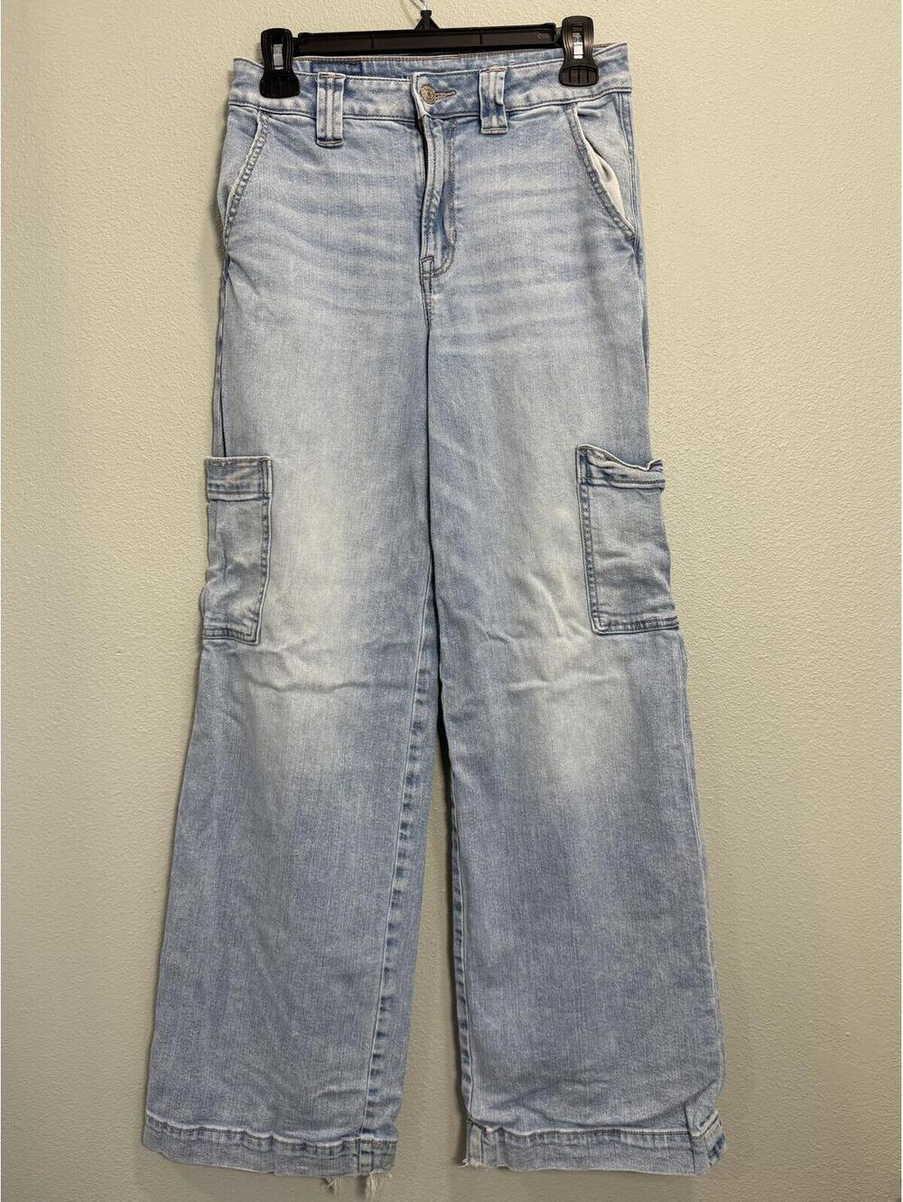 American Eagle Super High Rise Baggy Wide-leg Cargo Jean - Women's 28 - Picture 2 of 7